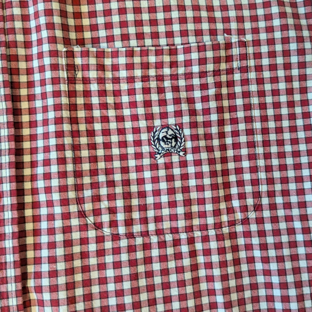 VTG Western Cowboy Cinch Miller Style Red Checkered Gingham SS Shirt Men's XL - Picture 4 of 8